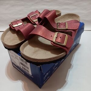 Birkenstock ARIZONA BS Sandals Washed Metallic Port 1014901 Men 10, EU43 Reg Fit